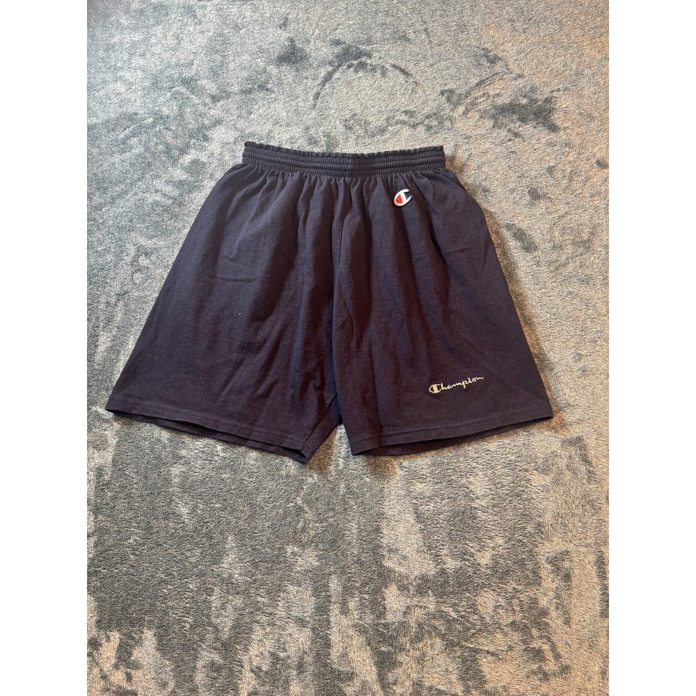 Champion Mens Shorts Size M Athletic Jersey Cotton Navy Blue Solid 81878-031